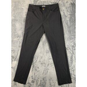 VRST Chino Pants Mens 36x34 Black Polyester Stretch Slim Fit Golf Wear Travel